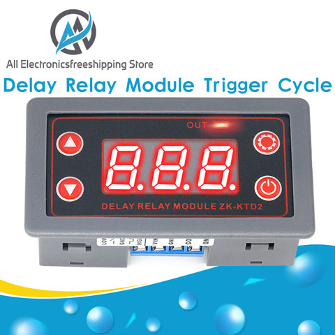 ZK-KTD2 5A 5V 12V 24V Fully Compatible Delay Relay Module Trigger Cycle Timing Industrial Anti-Overshoot ► Photo 1/6