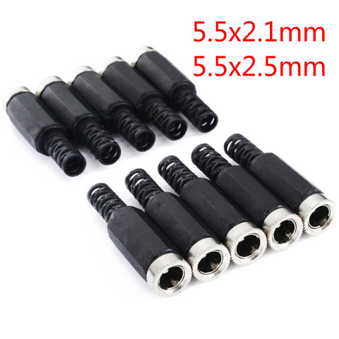 10pcs Female DC Power Jack Plugs Socket Adapter Connector 2.1x5.5mm 2.5x5.5mm dc connectors ► Photo 1/1