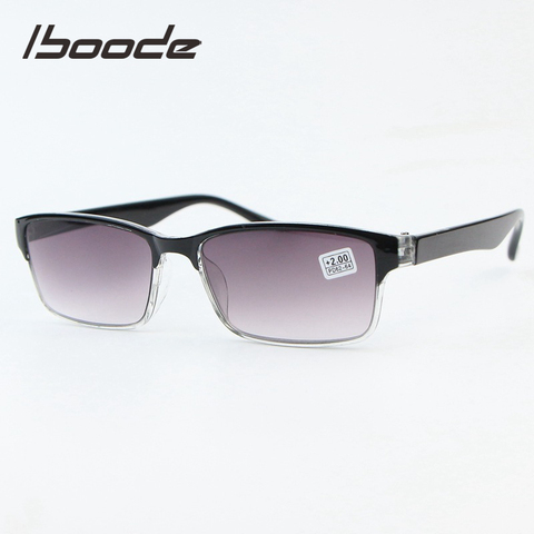 iboode +7.5 1.25 1.5 2 2.5 3 4.5 +5.0 Progressive Gray Reading Glasses Female Prebyopic Hyperopia Frame Male Black Retro Goggle ► Photo 1/6