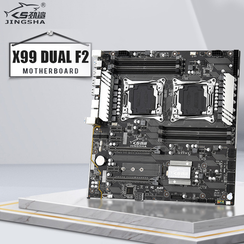 Jingsha X99 dual F2 motherboard support LGA 2011V3 V4  8* DDR4 1600/1866/2133/2400MHz RAM 10*SATA 3.0  NVME_M.2 SSD ► Photo 1/6
