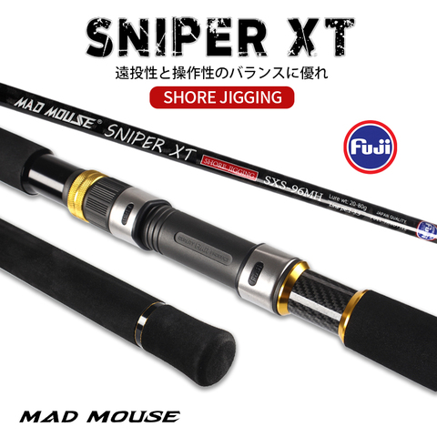 Top MADMOUSE Sniper XT 2.9m 96H/96MH Fuji Parts Cross Carbon Shore Jigging Rod Lure 20-120g PE 1-5# Saltwater Ocean Popping Rod ► Photo 1/6