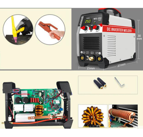 Double Pulse 110V 220V Dual Volt ARC MIG 2 in 1 Multifunction MIG Welding Machine MIG250 Aluminum Steel MIG Welder ► Photo 1/6