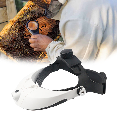 Beekeeping Magnification Glass Led Lamp Rearing Bee Queen Equipment Multiple Headband Magnifying Tools ► Photo 1/6