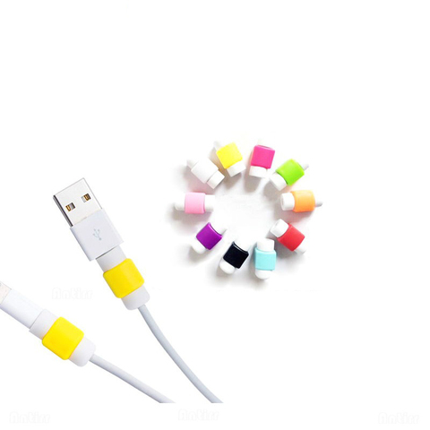 1Pcs USB Cable Protector Saver Earphone Cord Protection Wire Cover 8Pin Random Color Data Charger line Protective Sleeve Hot ► Photo 1/6