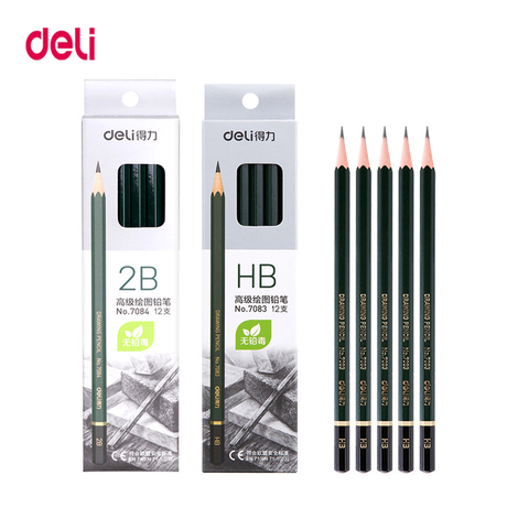 Deli ugreen 12pcs/Pack Stationery 2B Pencil Universal Practical Pencil For Drawing Writing Sketch Shading Artist School Supplies ► Photo 1/6