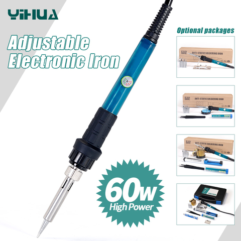 YIHUA 947-II Adjustable Soldering Iron 60W 110V 220V Electric Soldering Iron  With Iron Tips Stand Welding Solder Rework ► Photo 1/6