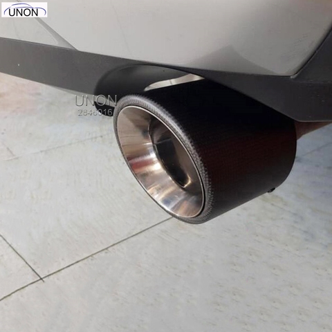 Car Carbon Fiber Exhaust Muffler Tip Pipe Car Rear Tail Throat Liner Accessories Straight Edge for Toyota RAV4 2022 ► Photo 1/1