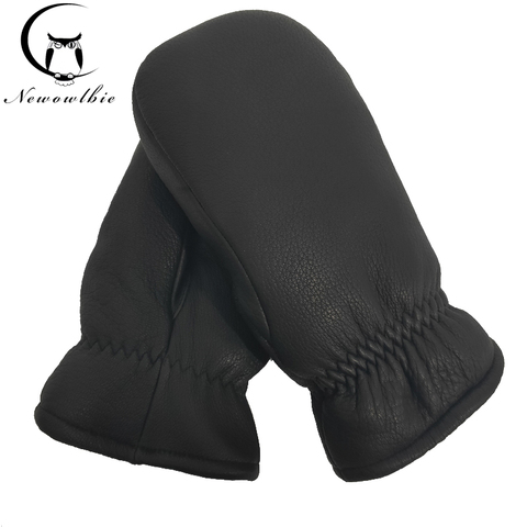 2022 new Men's sheepskin gloves men's leather gloves winter outdoor warm double layer sheepskin thickened deerskin design gloves ► Photo 1/6