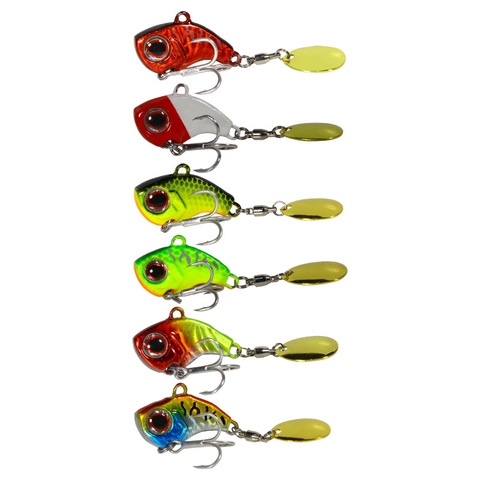 POETRYYI 6PCS Rotating Metal VIB vibration Bait Spinner Spoon Fishing Lures  Jigs Trout Winter Fishing Hard Baits Tackle Pesca ► Photo 1/6