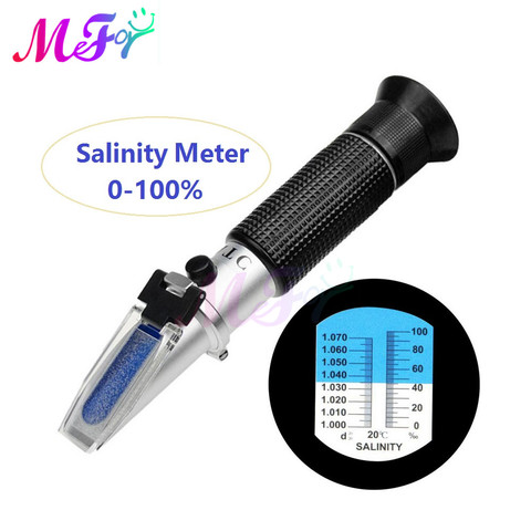 Handheld Refractometer Sea Salinity Meter Salt Water Concentration Teat Aquarium Mariculture Breeding Gravimeter 0~100% ► Photo 1/6