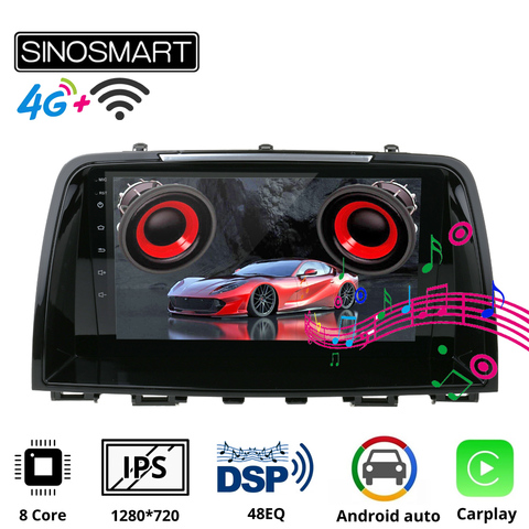 SINOSMART 8 core CPU, DSP Support Bose Audio Factory OEM Camera/4G LTE Car Navigation GPS Player for Mazda 6 gj Atenza 2012-2016 ► Photo 1/3