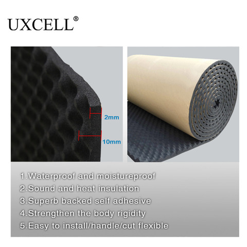 UXCELL 50*100/200/300/500CM Sound Deadener Insulation Mat Noise Heat Shield Insulation Automotive Deadening Foam Cotton Sound ► Photo 1/6