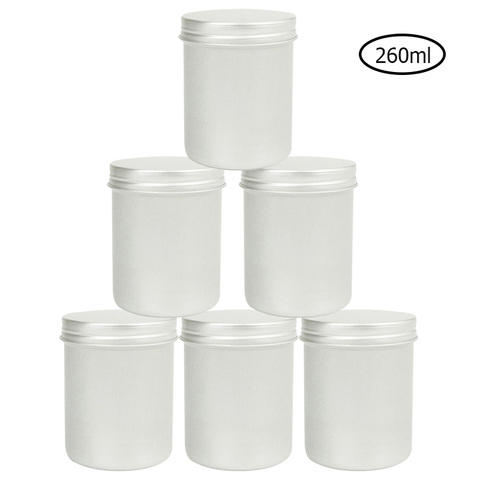 3/6/9pcs 260ml Aluminum Tin Boxes Cream Jars With Screw Lid Cosmetics Container Empty Metal Storage Box Balm Lip Pod Tea Cans ► Photo 1/1