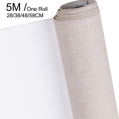 Linen Blend Primed Blank Canvas For High Quality Layer Oil Painting Canvas Waterproof Linen Art Supplies For Artist 5M One Roll ► Photo 1/6