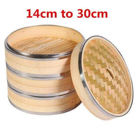 One two three Cage with Cover Cooking Bamboo Steamer Fish Rice Snack Basket Set Kitchen Cooking Tools dumpling steamer steam pot ► Photo 1/6