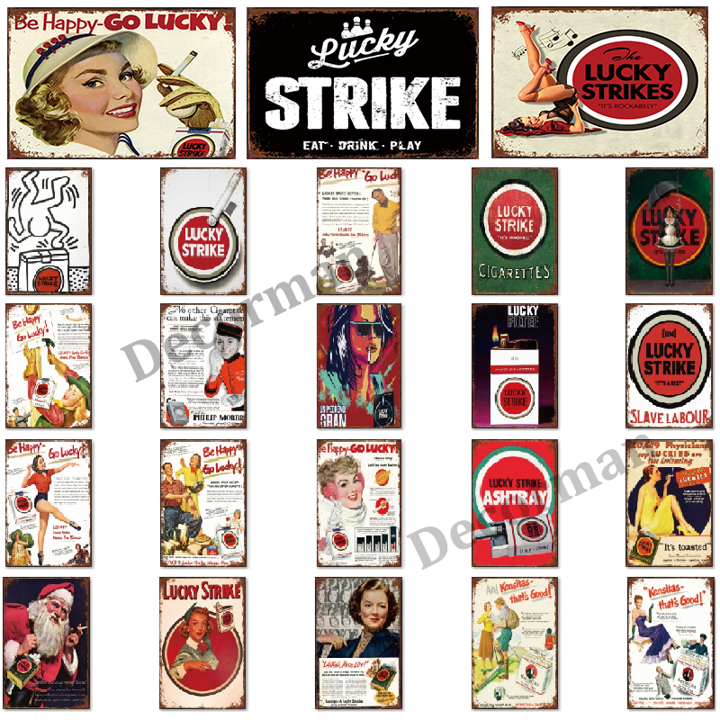 WellCraft ] Cigarette Lucky Strike Funny Metal Signs Posters Vintage Wall  Painting LTA-1763 - Price history & Review, AliExpress Seller - WellCraft  Store