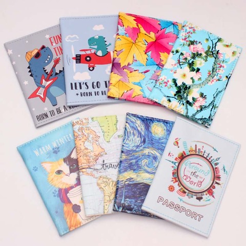 Fashion Cute Cat &Duck Animals Cartoon Passport Cover Men Women PU Leather Travel Passport Holder Case Card ID Holders 14.5*10cm ► Photo 1/6