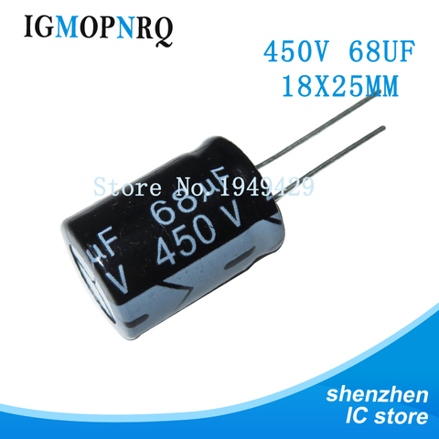 5pcs 450V68UF 18*25MM 68UF 450V 18*25 new aluminum electrolytic capacitor ► Photo 1/2