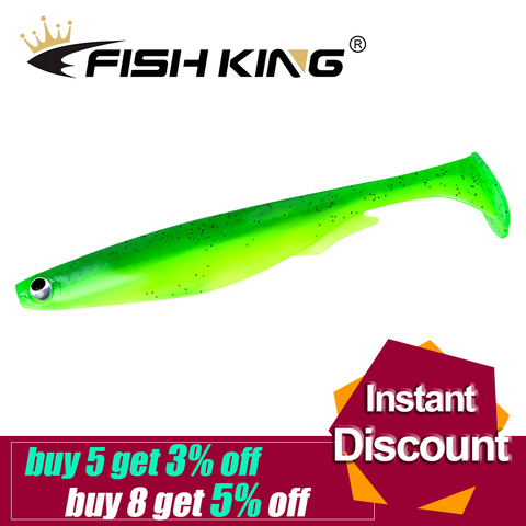 FISH KING 5pcs/pack Spark Shad Soft Lure Fishing Lure 101mm/10g 130mm/20g Wobblers Shad Tail Silicone Bait Freshwater For Bass ► Photo 1/6