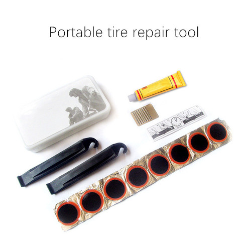 14pcs MTB Bike Tire Repair Emergency Kit Rubber Glue Patch Portable Cycling Tyre Inner Tube Puncture Repair Removal Bicycle Tool ► Photo 1/6