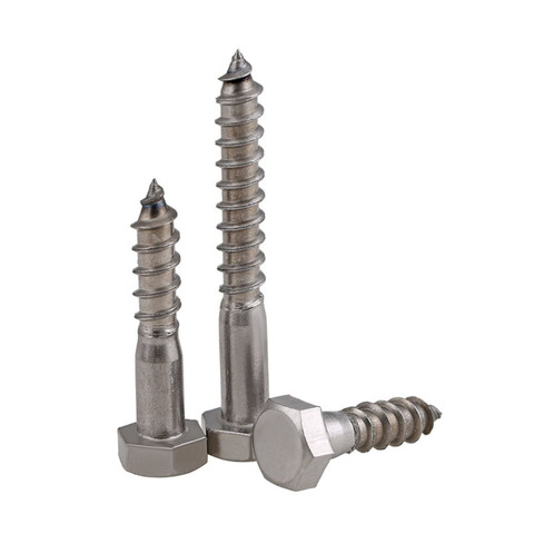 GuHua Stainless Steel Hexagon Head Self Tapping Screw DIN571 External Hex Head Cap Tapping Large Long Wood Screw M6M8M10 3pcs ► Photo 1/6