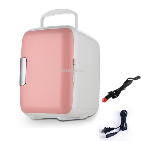 4L Pink Car Refrigerator Mini Small Home Dormitory home Car Dual-use Student Single-door small refrigera 220V/12V 18*23*30cm 50W ► Photo 1/6