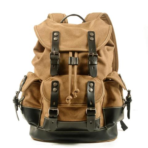 Men's Shoulder Student Leisure School Bag Large Capacity Travel Backpack Canvas Outdoor Mountaineering Bag Computer Backpack ► Photo 1/6