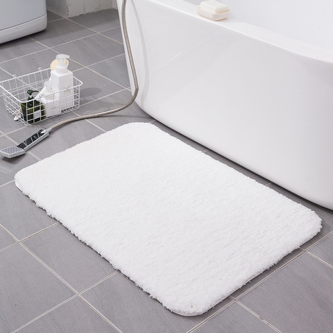 Solid White Bathroom Mat Bath Carpets Superfine Fiber Toilet Rug Large Size Non-slip Bathroom Lavatory Bedroom Floor Area Rugs ► Photo 1/6