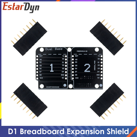 Double Socket Dual Base Shield D1 Mini NodeMCU ESP8266 Diy PCB D1 Expansion board ► Photo 1/6