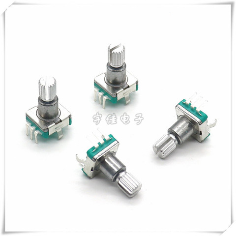EC11 rotary encoder switch 30-bit pulse 360-degree unlimited rotation with switch handle 15mm 5 feet ► Photo 1/4