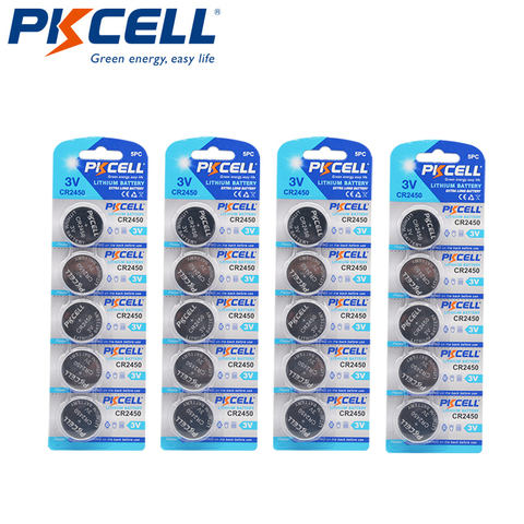 20Pcs*5Pcs/Card CR2450 2450 DL2450 3V Lithium Button Coin Battery For Watches,clocks,hearing aids Batteries ► Photo 1/6