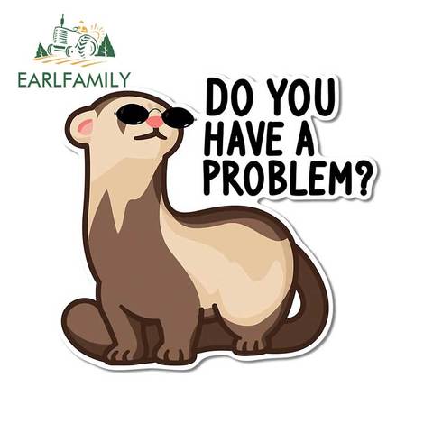 EARLFAMILY 13cm x 12.4cm for Ferret Rodent Do You Have A Problem Car Stickers Windows Waterproof Decal Laptop Bumper Decoration ► Photo 1/5