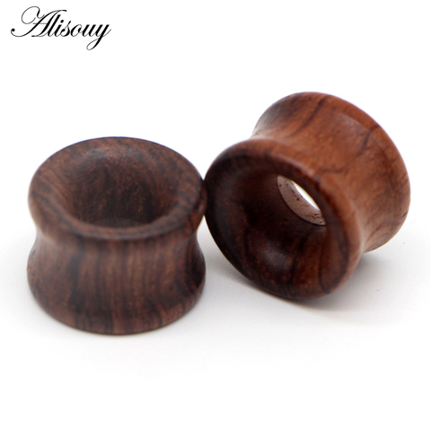 Ear Expander Vintage Brown Natural Hand Carved Organic Wood Ear Tunnels Ear Gauges Ear Expanders Body Piercing Stretcher Jewelry ► Photo 1/6