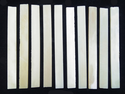 NEW 10PCS UNBLEACHED BLANK BONE Saddle longer for guitar ukulele 105x4x10mm luthier DIY ► Photo 1/5