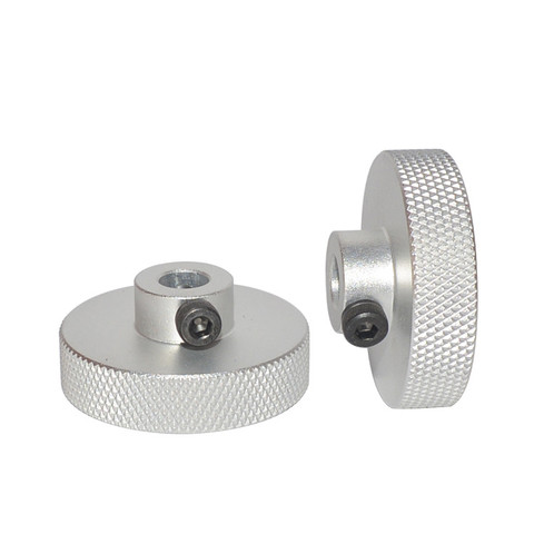 aluminum NEMA17/23 stepper motor hand wheel jog knob 5/6.35/8/14mm bore size ► Photo 1/3