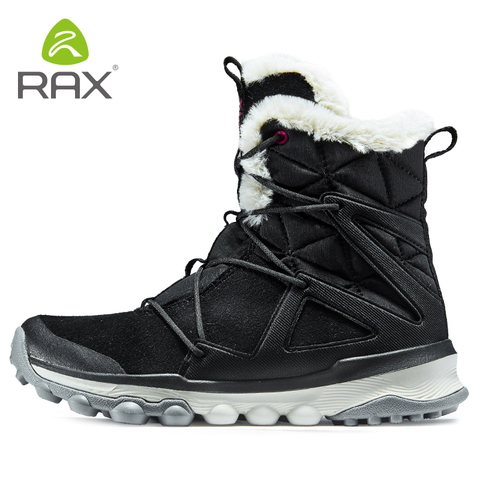 Rax Women Winter Snow Boots Genuine Leather Fluff Mountain Hiking Boots Trekking Shoes Fleece Warm Sports Sneakers Walking Boots ► Photo 1/6