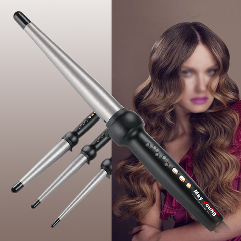 230/450 Degree Titanium Tourmaline Cearamic Conical Barrel Curling iron Tapered Wand Hair curler Curling Tong ► Photo 1/6