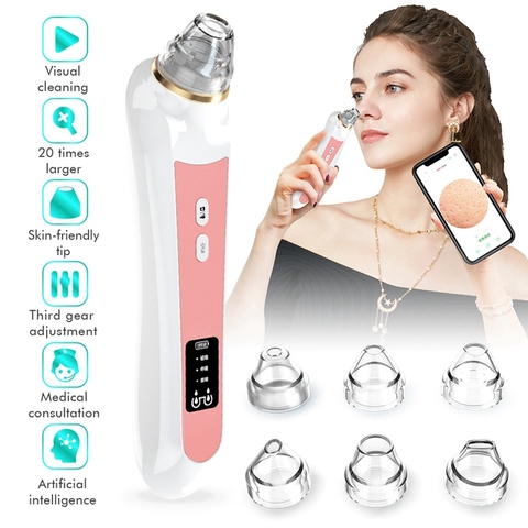 Wireless WiFi Visual Face Blackhead Vacuum Suction Pore Cleaner 20X 5.0MP Camera Electric Acne Removal Deep Cleaning Tool ► Photo 1/6