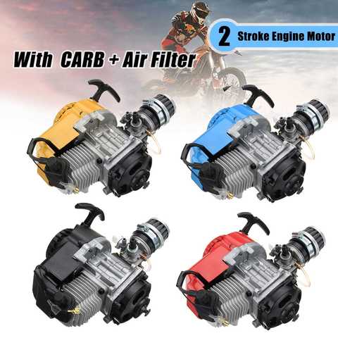 49cc 2 Stroke Motocycle Complete Engine Motor Carburetor With Air Filter CARB Pocket Bike Mini Dirt ATV Quad ► Photo 1/6