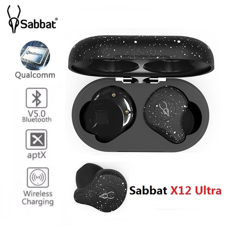 Sabbat X12 Ultra Qualcomm TWS Wireless Bluetooth 5.0 Earphone Sports HiFi Stereo Earbuds Support wireless charger earphones ► Photo 1/6