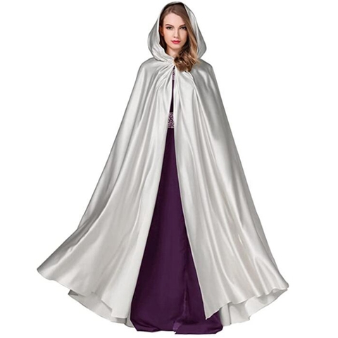 Halloween Hooded Cloak Medieval Witches Princess Adult Child Black Satin Hood Vampire Cape Halloween Cape Cosplay Costume ► Photo 1/6
