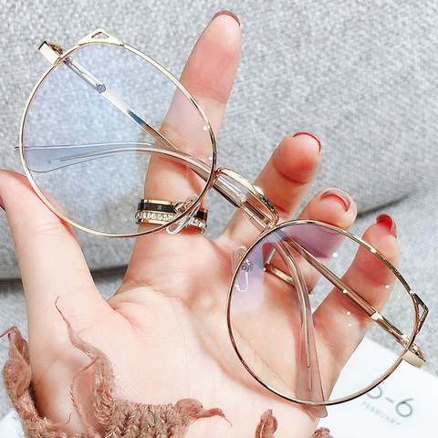 2022 Trends Office Cat Eye Anti Blue Light Oversized Glasses Computer Women Blue Blocking Gaming Big Size Eyeglasses Alloy Frame ► Photo 1/6