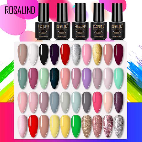 ROSALIND 7ML UV Gel Varnish Nail Polish Set For Manicure Gellak Semi Permanent Hybrid Nails Art Off Prime White gel nail polish ► Photo 1/6