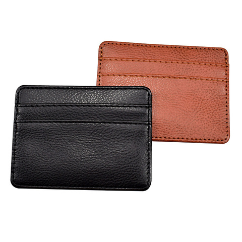 Fashion Thin Leather Card Cover Bank Business Credit Card Holder Id Card Holder Wallet Case for Men Women ► Photo 1/6
