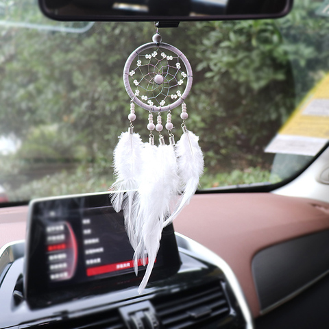 Dream Catcher Car Hanging Ornaments Feather Car Mirror Pendant  Car Accessories For Girls Home Auto Interior Decor Car Pendants ► Photo 1/5