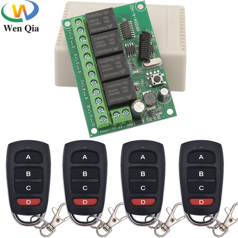 Universal Wireless Remote Control Switch 433MHz DC 6V12V 24V 30V 4CH10A Receiver Rf Transmitter For Garage/Gate/Motor/Light/Lamp ► Photo 1/6