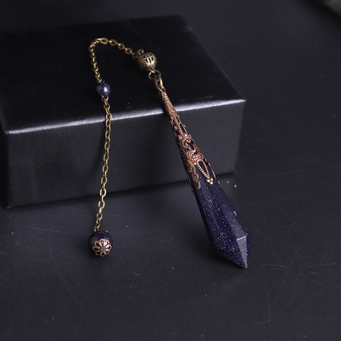 Orgone Energy Blue Sandstone Lapis lazuli Crystal Natural Stone Pendulum For Dowsing Divination Pendant Jewelry Necklace Pendant ► Photo 1/6