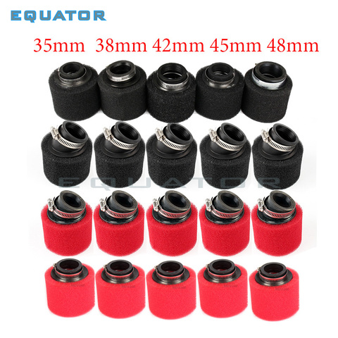 motorcycle pit dirt bike ATV parts 35mm 38mm 42mm 45mm 48mm Bent Angled Foam Air Filter Pod PIT Quad Dirt Bike  Buggy ► Photo 1/6