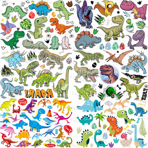 Small Dino Temporary Tattoos Sticker For Children Kids Cartoon Transfer Tattoo Fake Colorful Tiny Dinosaur Tatoos Party Favor 3D ► Photo 1/6