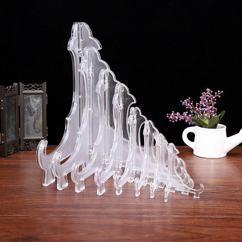 Plastic Easels Plate Holders Transparent Display Dish Stand Rack Weddings Photo Picture Frame Display Stand Pedestal Holder ► Photo 1/6